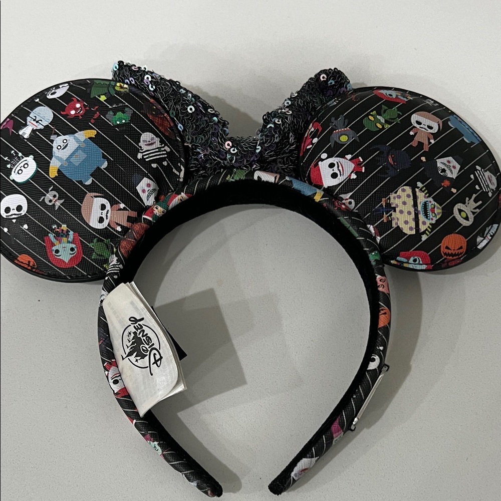 Disney Black Character Ears with Sequin Bow